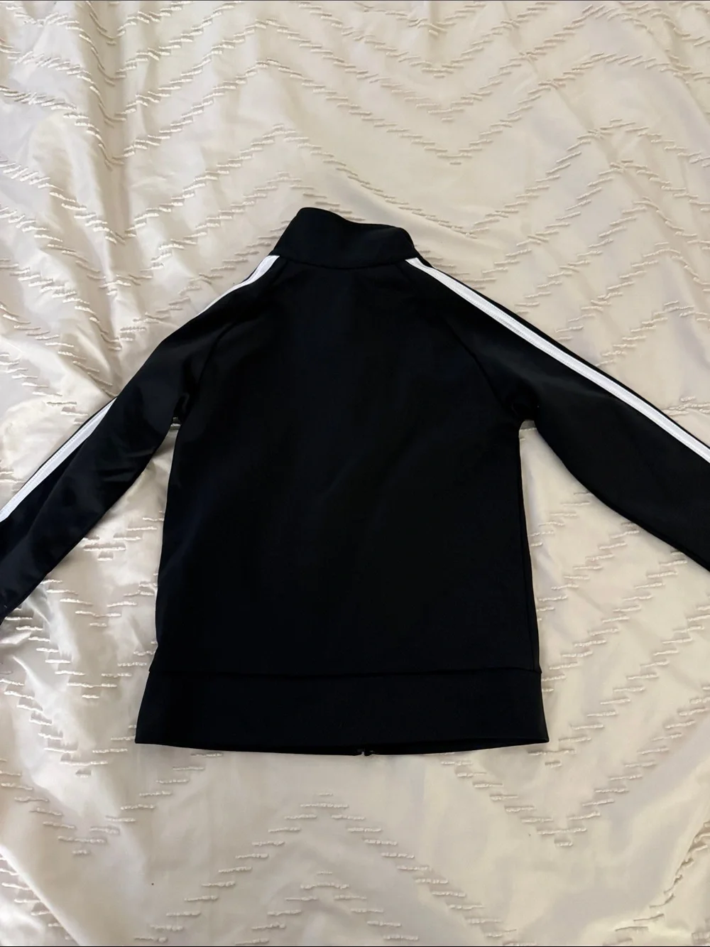 adidas Black Jacket with White Stripe Accents